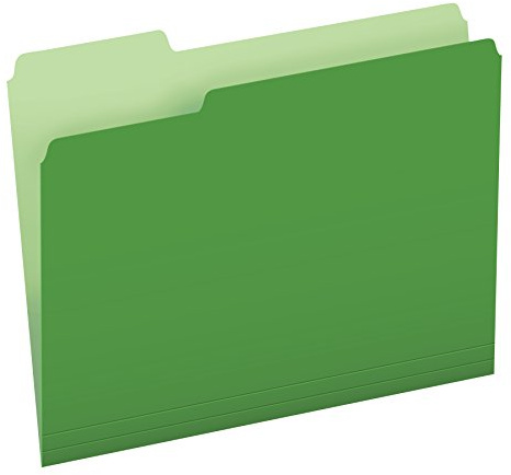 Pendaflex Colored File Folders, 100 Pack, Letter Size (8.5 x 11), Durable Green Folders, 3 Tabs for Easy Labeling, Colorful School, Office & Home Document Organization