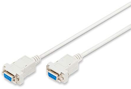 DIGITUS Câble Null Modem - D-Sub 9 à D-Sub 9 - Socket to Socket - Câble de connexion 1,8m - Beige