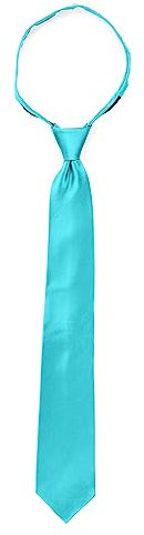 boxed-gifts Kinder-Krawatte mit Reißverschluss, Alter 0–14 Jahre, vorgebundene Kinder-Krawatte für formelle Veranstaltungen, Schule, Abschlussfeier, Türkis/Ausflug, einfarbig (Getaway Solids), 8 inch