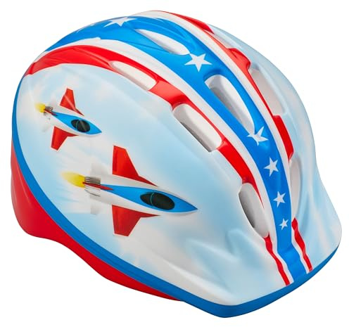 Schwinn Classic Bike Helmet for Kids, Jet Plane, 48 - 52 cm Helmet for Kids Ages 3-5, Ultra Lightweight, Adjustable Dial, Full Coverage with Vented Airflow, Infant and Toddler Bike Helmet