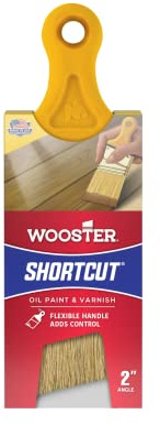Wooster Brush Z3215-2 Shortcut Bristle Angle Sash Paintbrush, 2-Inch, 2 Inch, White,Yellow