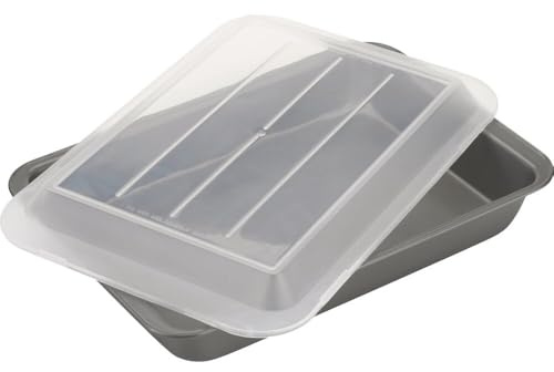 GoodCook Everyday Nonstick Steel Oblong Pan with Lid, 9 x 13, Gray