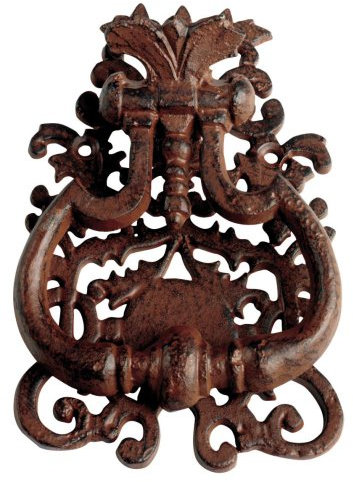 Esschert Design Türklopfer mit klassischem Motiv aus Gusseisen, ca. 13 cm x 3 cm x 19 cm