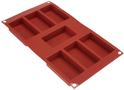 Silikomart | SF110 Molde de Silicona para Monoporciones RECTANGULARES, Antiadherente, 7 Cavidades, 87 x 48 h 24 mm Volumen 7 x 97 ml Tot. 679 ml