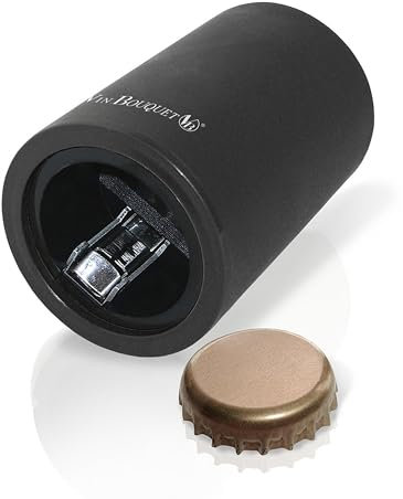 VinBouquet FID 018 Décapsuleur Automatique Noir 8 x 21,5 x 5,6 cm, Acier Inoxydable