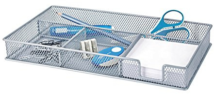 Wedo 0651654 - Bandeja para bolígrafos y lápices office, color plateada