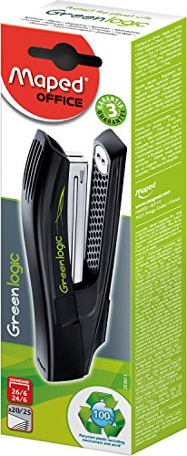 MAPED Agrafeuse Full Strip Greenlogic 20-25 feuilles Agr 24/6-26/6 Noir