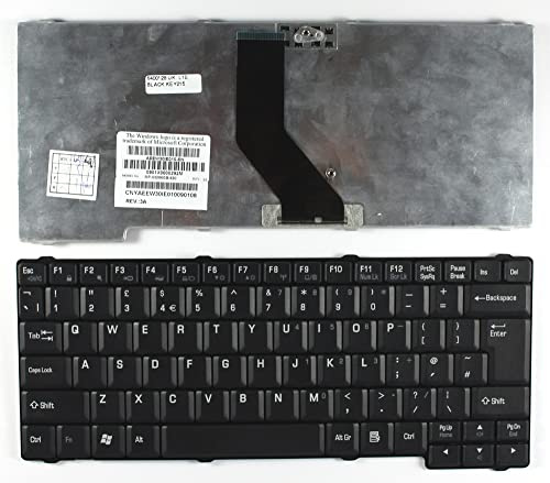 Keyboards4Laptops Reino Unido Negro Teclado de Repuesto para Ordenador portátil Compatible con Toshiba Satellite L10-105