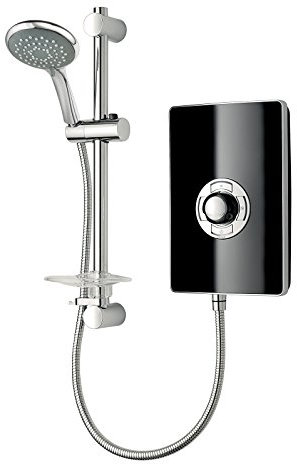Triton Collection 2 | Shower Electric | 9.5 KW | Triton Aspirante I Black Gloss I Electrical Showers | with Showerhead and Anti Twist Hose | Best Electric Shower Units for Bathrooms