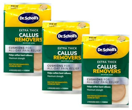 Dr. Scholl's Extra Thick Callus Removers 4 Cushions ea.(Packs of 3)