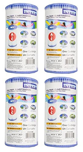 Intex 29000E 8 x 4.25 Type A Easy Set Above Ground Pool Replacement Filter Cartridge for Intex or Similar Brand Pool Pumps, (4 Pack)