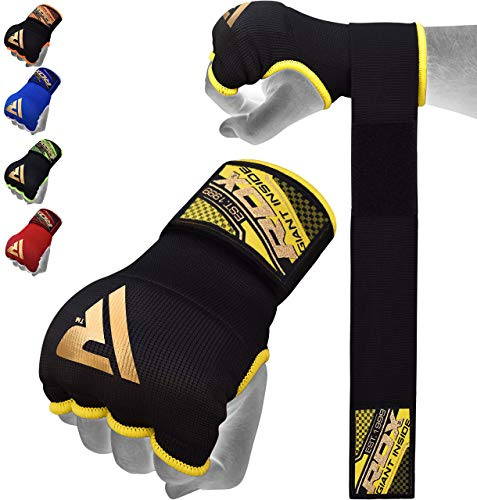 RDX Gel Fasce Boxe Sottoguanti Interni Bende, 75cm Elastico Lunghe Polsiere, Pugno Imbottita Protezione Bendaggi Guanti, Pugilato Muay Thai Allenamento Kickboxing Arti Marziali Punzonatura Uomo Donna