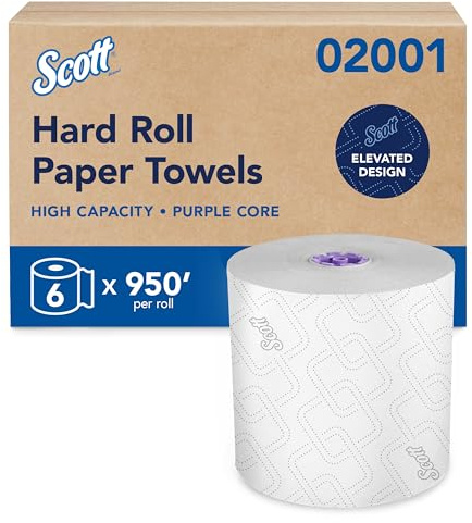 Scott Professional Hard Roll Paper Towels, Bulk, 6 Rolls x 950' (02001)