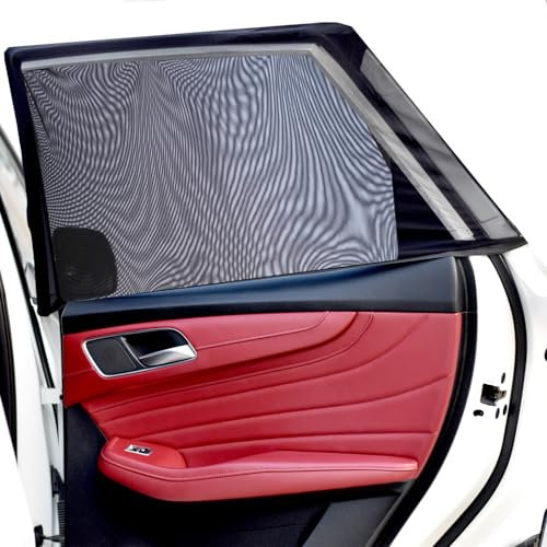 JELLYBABABABY Car Window Shades for Baby | Cooling UV Protector for Kids & Pets | 2-Pack Fits Almost Every Car | Sun Shade for Baby | Rear Side Window Tint | Stretchable & Breathable