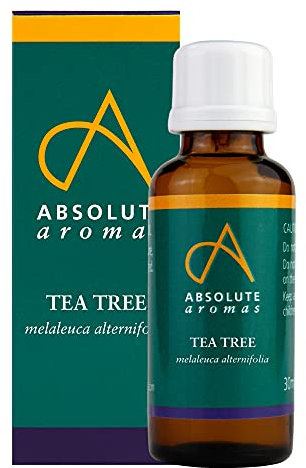 Absolute Aromas Tea Tree Essential Oil 30ml - Pure, Natural, Undiluted, Cruelty Free and Vegan – for Aromatherapy, Diffusers and Face, Hair, Skin and Nail Care