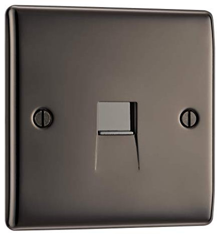 BG Electrical NBNBTM1-01 Single Master Telephone Socket, Black Nickel