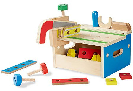 Melissa & Doug Werkbank aus Holz mit Hammer und Säge