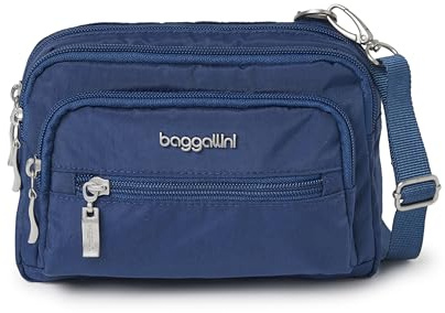 Baggallini womens Triple Zip Travel Crossbody Handbags, Pacific, One Size US