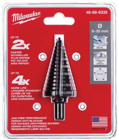 Foret étagé MILWAUKEE - Ø 6 à 35 mm - tige Ø 10 mm - 48899335, Noir