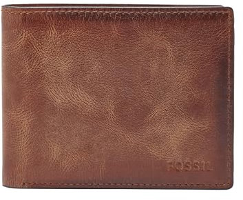Fossil Herren RFID-Geldbörse mit Klappdeckel Reisezubehör-Faltbare Brieftasche, Braun, Einheitsgröße