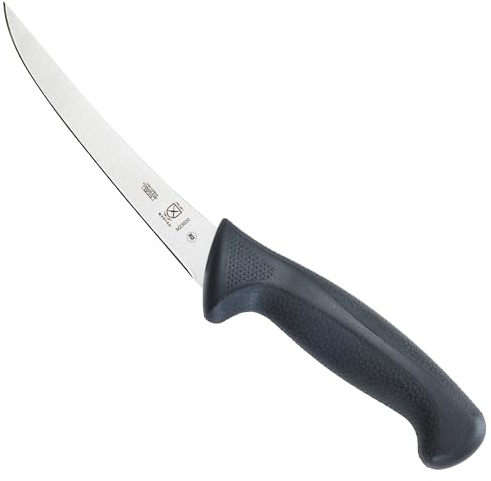 Mercer Culinary M23820 Millennia Black Handle, 6-Inch Curved, Boning Knife