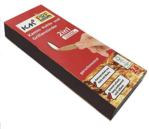 KM Firemaker 3 Schachteln á 24 Grillanzünder (72 Anzünder) Kaminanzünder aus Naturholz mit Anzündkopf, geruchsneutrale Anzünder, Ofenanzünder Art. 276
