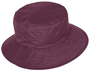 LightHouse Women's Waterproof Bucket Rain Hat - Wide Brim Lined Outdoor Headwear - Plum - M