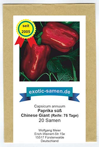 Saftige, süße Paprika - Chinese Giant - 20 Samen