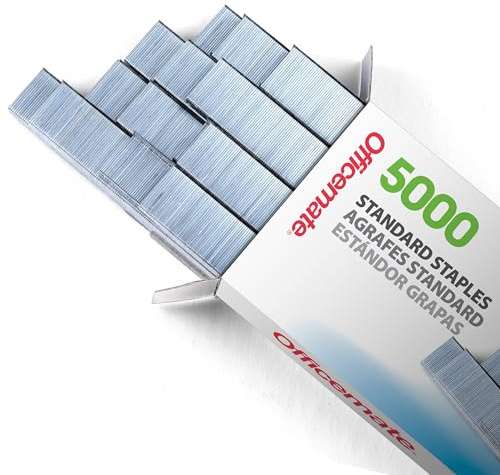 Officemate Standard Staples, 210 per Strip, 20 Sheets Capacity, 5,000 per Box (91900)