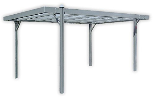 Altec Aluminium Carport Luxor RAL 9016 Kit complet pour la réalisation d'un abri pour voiture avec toit en polycarbonate et capuchons des poteaux de forme pyramidale, 5100 mm x 3070 mm x 2135 mm, Blanc