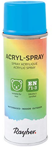 Rayher Spray peinture acrylique mat, turquoise, 200ml, DIN EN71-3, base aqueuse, séchage rapide, multiples surfaces, intérieur, extérieur, décoration, rénovation-34145404