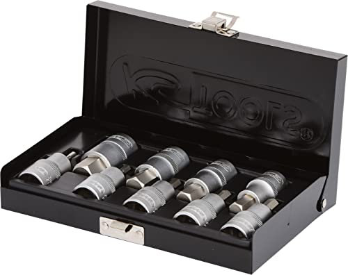 KS Tools 911.1321 Jeu de douilles tournevis 1/2 6 pans males 9 pièces Boîte métallique