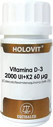 Holovit vitamina D3 2.000 UI + K2 60µg de Equisalud, 50 cápsulas