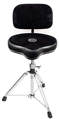 Roc n Soc BLACK Drum Stool Throne With Base And Back Rest