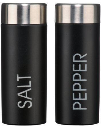 PREMIER Housewares 508549 Set Saliera e Pepiera, Smalto Nero