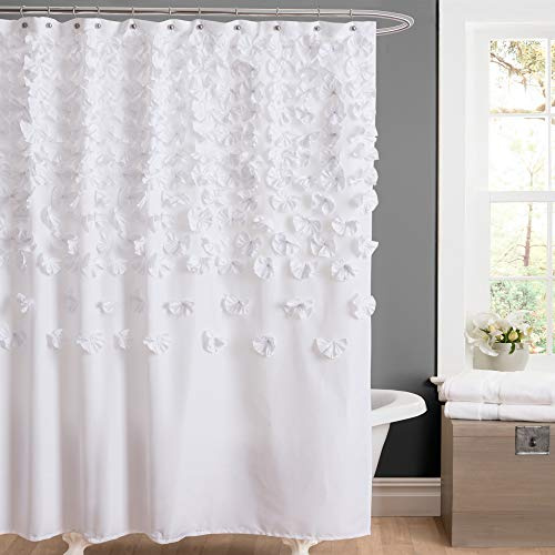 Lush Decor Lucia Shower Curtain, 72 x 72, White