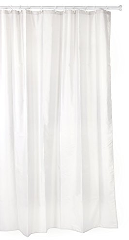 TATAY 5520001 - Cortina de Ducha o bañera de Polyester, Incluye Anillas, Blanco, 140 x 200 cm