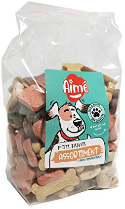 Aimé hundkakor - hundgodis - varierade kakor - vaniljsmak - 500G väska