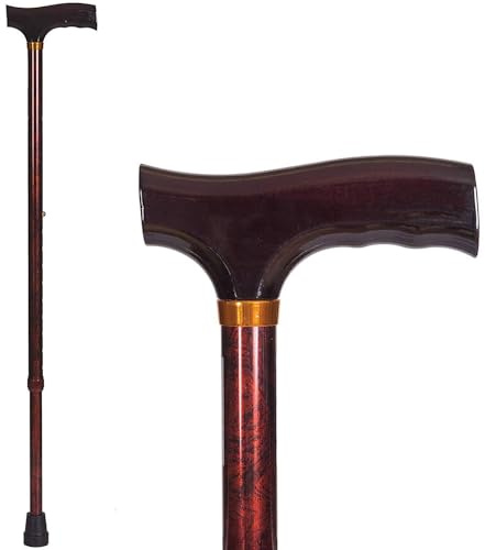 DMI Lightweight Aluminum Adjustable Walking Cane with Derby-Top Handle for Men and Women, FSA HSA Eligible