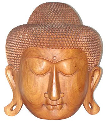 SAWA Buddha - Maske Holzmaske Wandmaske Buddhakopf Gesichtmaske