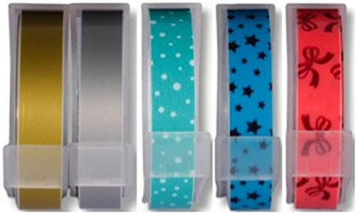 Motex 5 PARTY MIX Embossing Label Maker Tapes 9mm