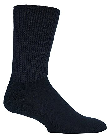IOMI - 3 paires chaussettes diabetique confortables sans élastique en noir et blanc en 4 tailles (46-50 eur, Noir)
