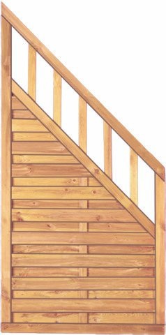 Lamellenzaun Dichtzaun Holzzaun Rankzaun Neapel B90 x H180 cm. (90 x 180/90 cm)