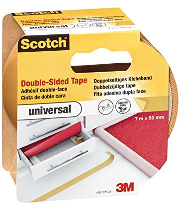 ScotchBlue 42010750 Klebeband, doppelseitig universal, 7 m x 50 mm, hellbraun