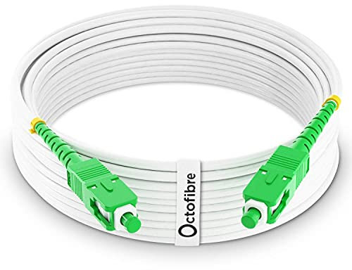 Octofibre - Câble Fibre Optique Orange SFR Bouygues - 10m - Renforcé Avec Blindage Kevlar - Rallonge/Jarretière Fibre Optique - SC APC vers SC APC - Garantie 10 Ans