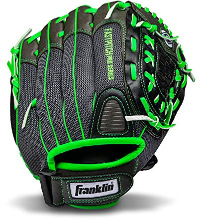Franklin Sports Windmill Series 12-Inch Lightweight Softball Glove, Lime/Gray, Right Hand