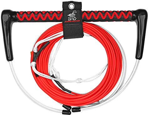 Airhead Dyneema Thermal Wakeboard Rope, 4 Sections, 75-Feet, Red