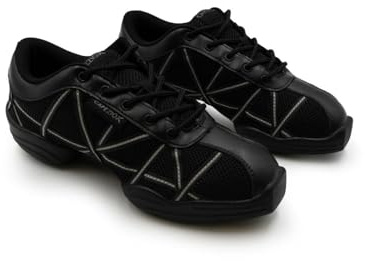 Capezio DS19 Women's Web Sneaker, Black/Patent, 7 UK