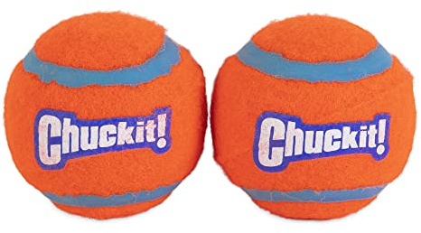 Jette ! Jouet pour chien avec balle de tennis, durable, compatible avec un lance-balles, moyen, lot de 2