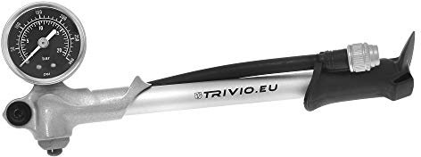 Trivio - Fahrradpumpe mit Druckmesser für Federgabeln und Dämpfer Rear Shock geeignet- Schrader Ventil - Suspensionpumpe - Hochdruckpumpe